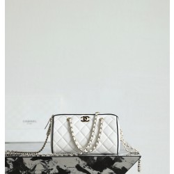 샤넬 Chanel Bowling Bag C-031 White&Black 18.5cm