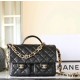 샤넬 Chanel Flap Bag with Top Handle C-541 Black 25.5cm
