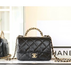 샤넬 Chanel 24B AS5032 Mini Flap Bag with Top Handle C-541 Black 19cm