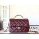 샤넬 Chanel 24B AS5043 Flap Bag with Top Handle C-051 Wine red 25cm