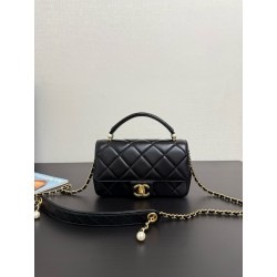 샤넬 Chanel 25p Mini Flap Bag with Top Handle 99458 Black 20cm