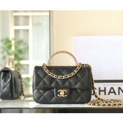 샤넬 Chanel 24S Mini Flap Bag with Top Handle C-831 Black 19cm