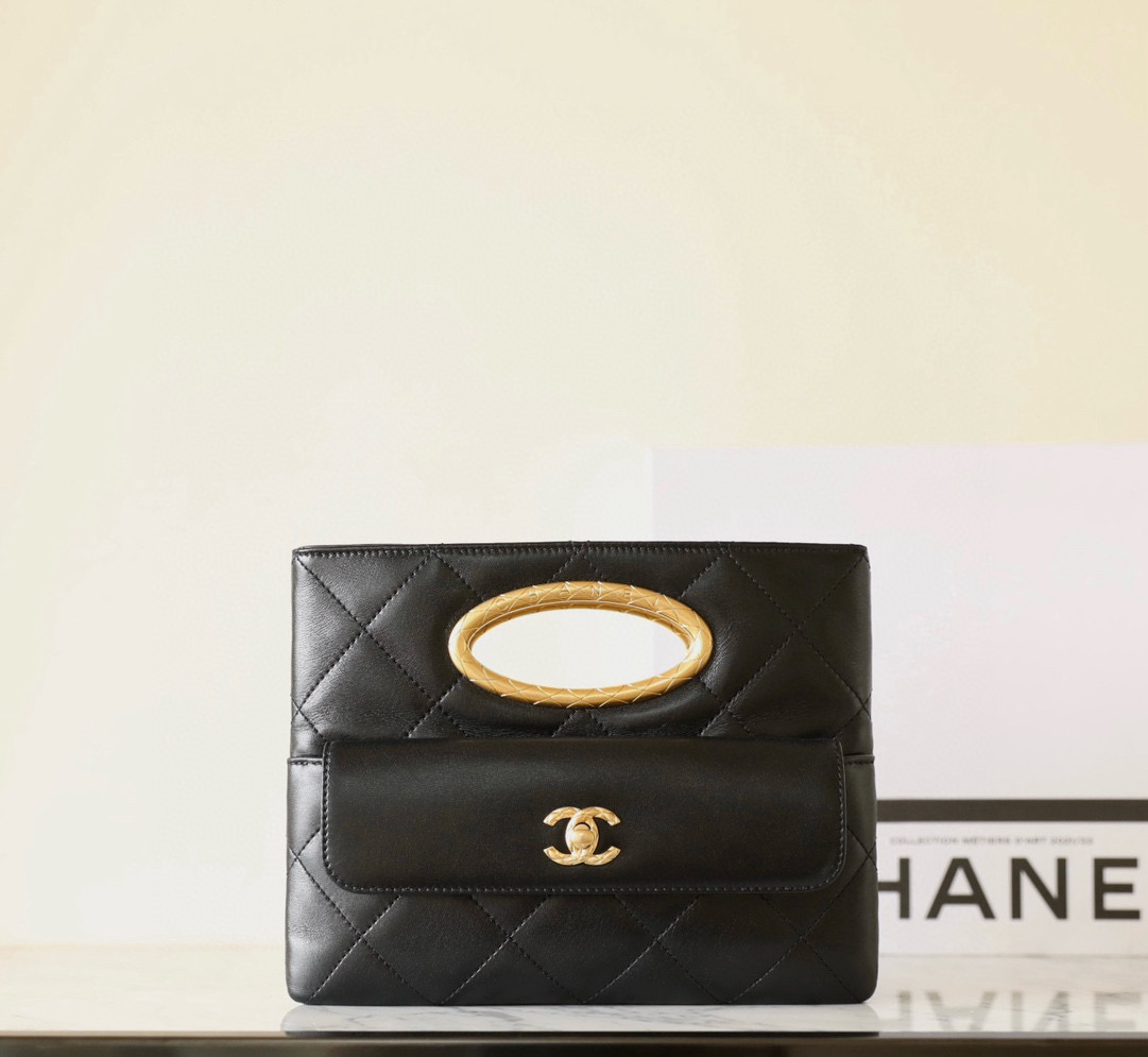 샤넬 Chanel 24B AS5038 Clutch with chain C-531 Black 25cm