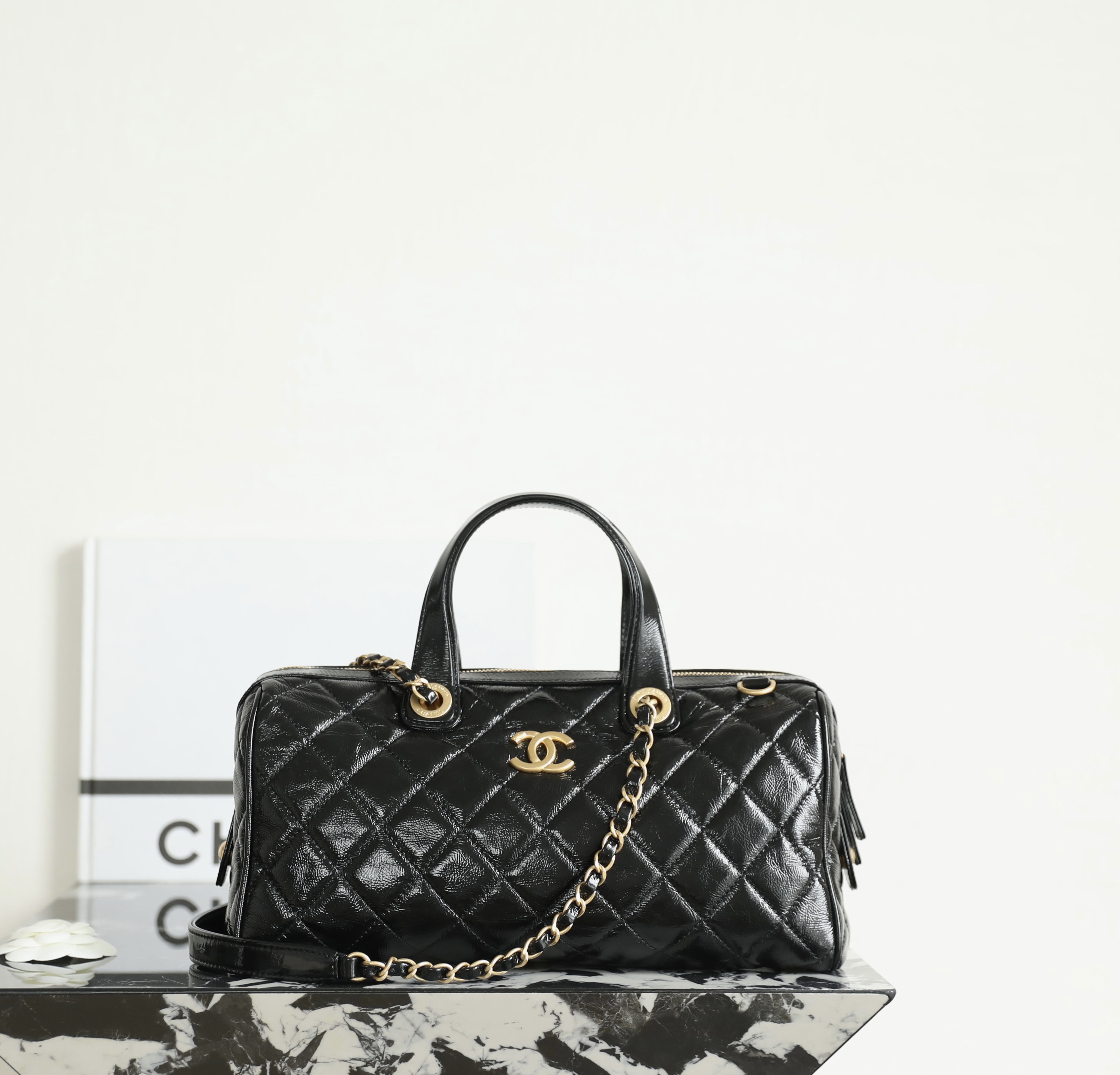 샤넬 Chanel 25A AS5579 Large Bowling Bag C-561 Black 31cm