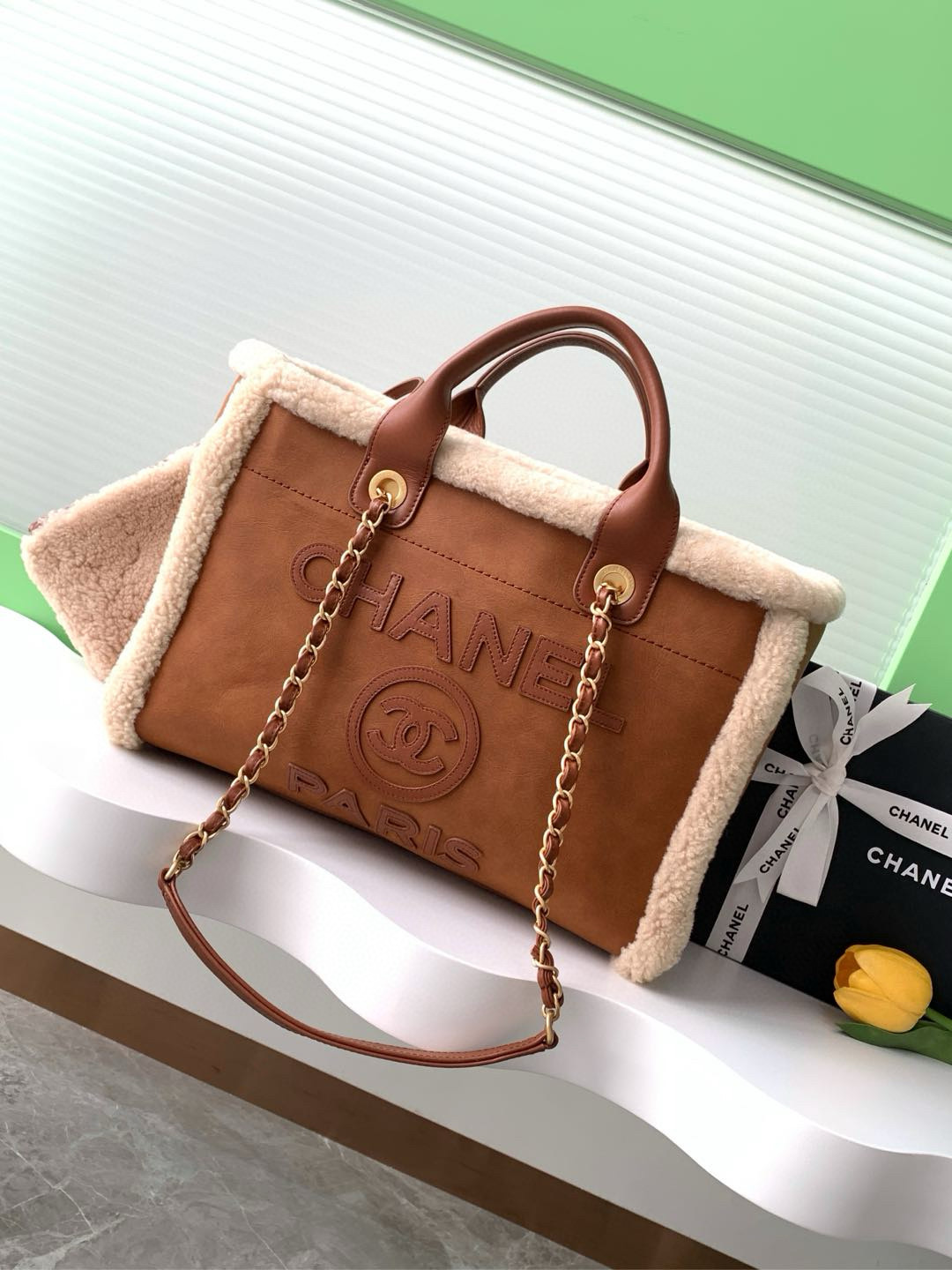 샤넬 Chanel AS3257 Tote bag Brown 32cm