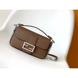 펜디 FENDI 8BS017 Baguette Mini Topstitching Selleria Bag 20CM