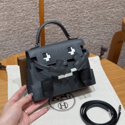 에르메스 Hermes Kelly Doll picto 16.5cm Epsom H0 Girs Misty cand 3G Alezan/sliver