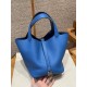 에르메스 Hermes Picotin lock 22cm clemence T7 Blue Hydra/silver