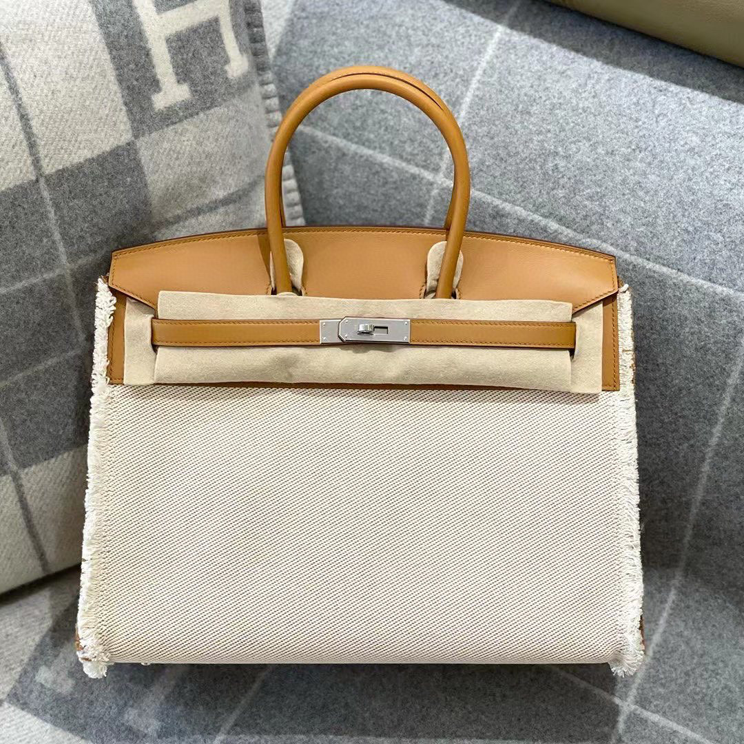 에르메스 Hermes Birkin 35 Fray  Swift 2S Sesame/silver