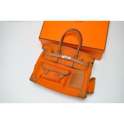 에르메스 Hermes Birkin Cargo 35cm Canvas and Swift 93 Orange/silver