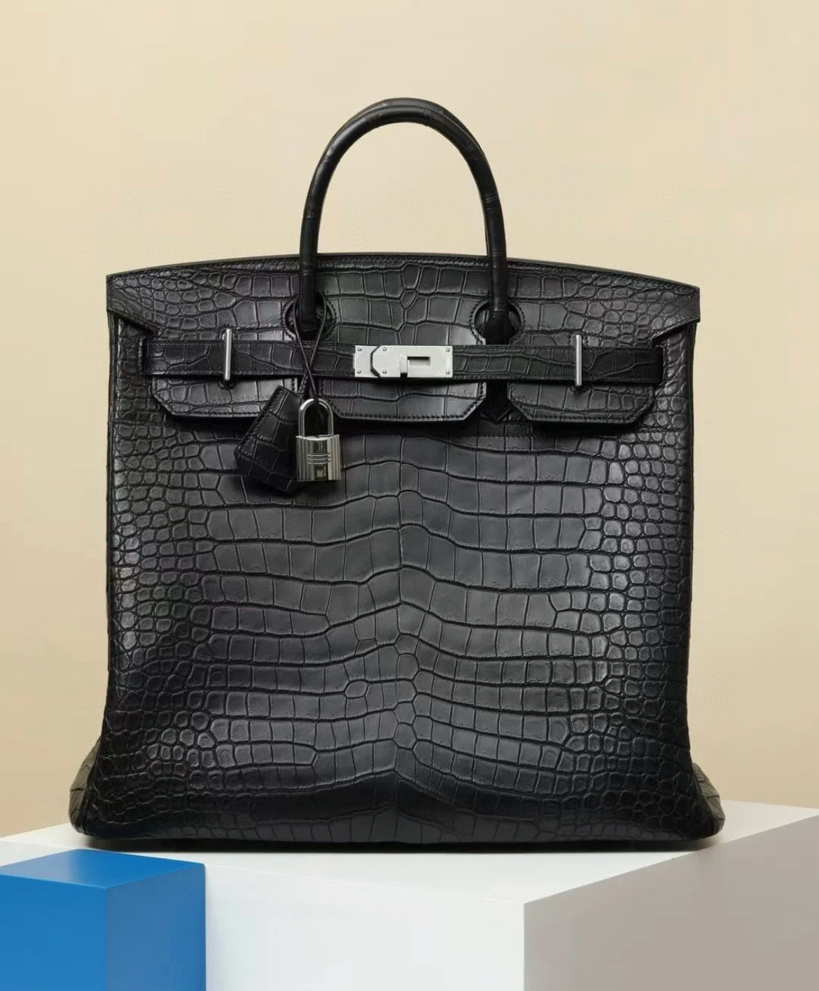 에르메스 Hermes Birkin Hac 40cm Crocodile 89 Noir/silver