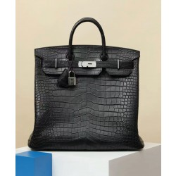에르메스 Hermes Birkin Hac 40cm Crocodile 89 Noir/silver