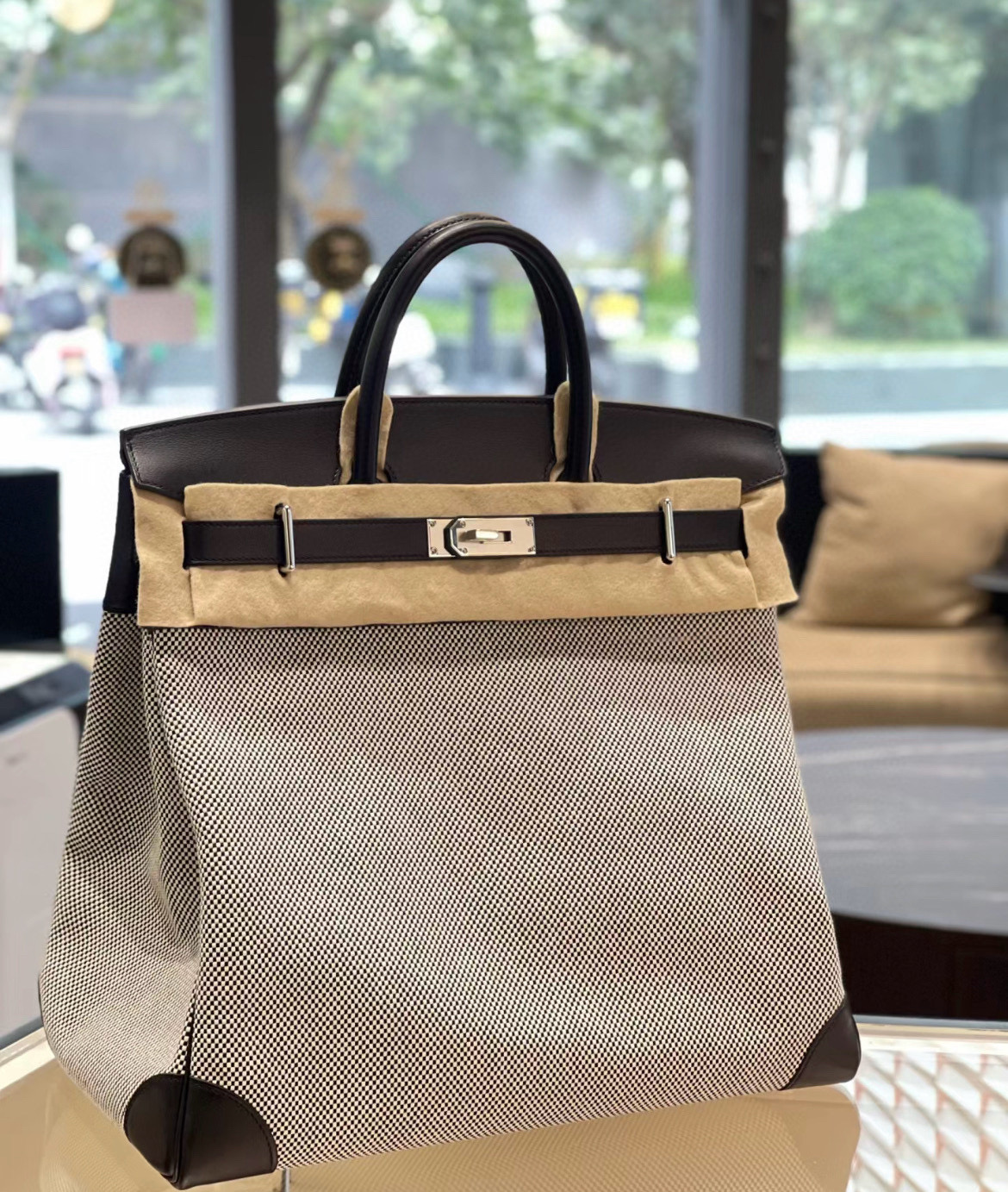 에르메스 Hermes Birkin Hac 40cm Swift 89 Noir/silver