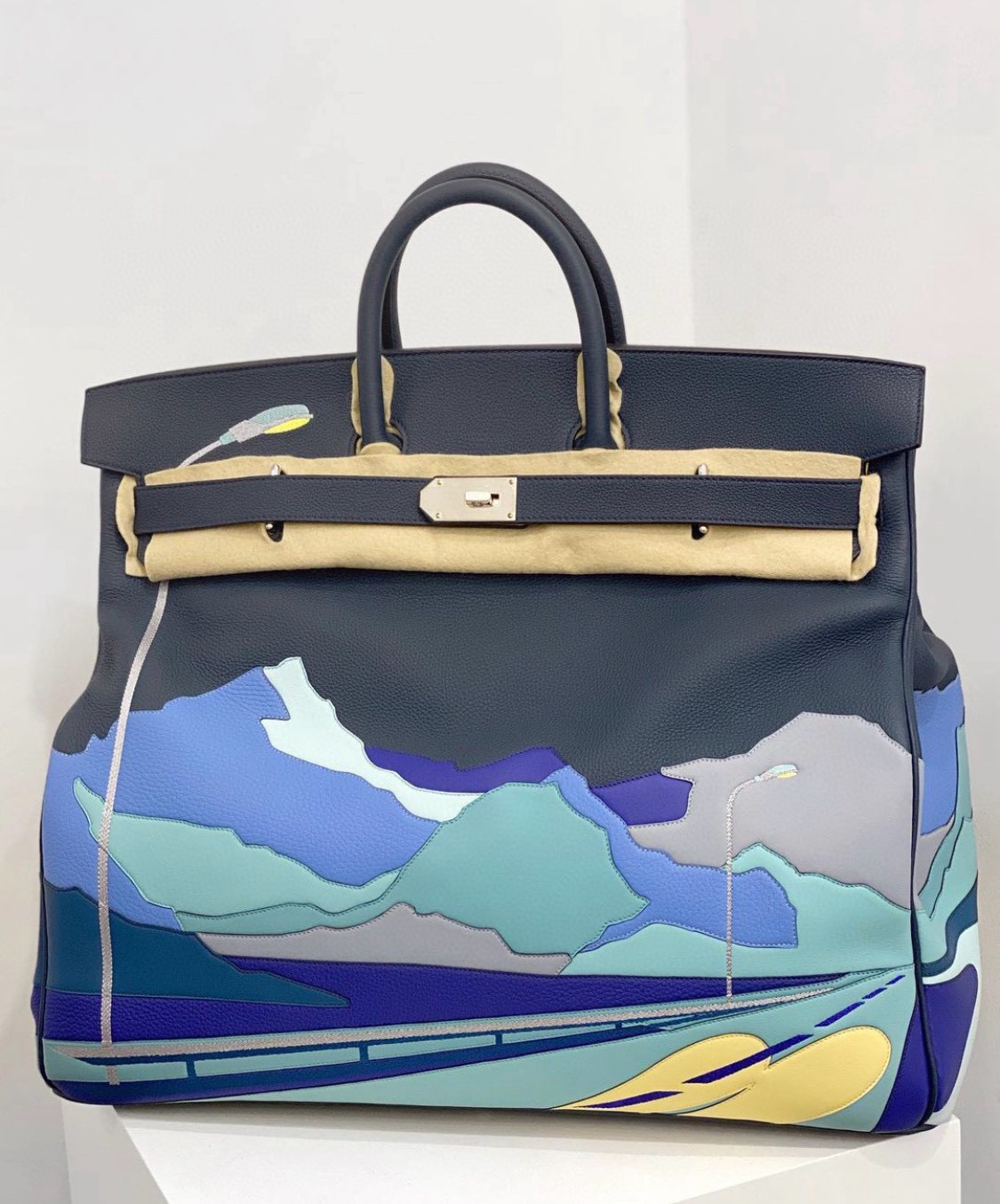 에르메스 Hermes Birkin Hac 50cm S4 Deep blue/silver