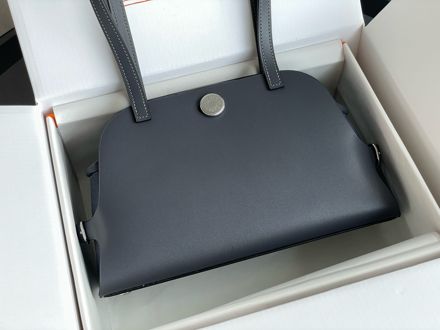 에르메스 Hermes Tablier Sellier 26cm Swift 85 Ardoise/silver