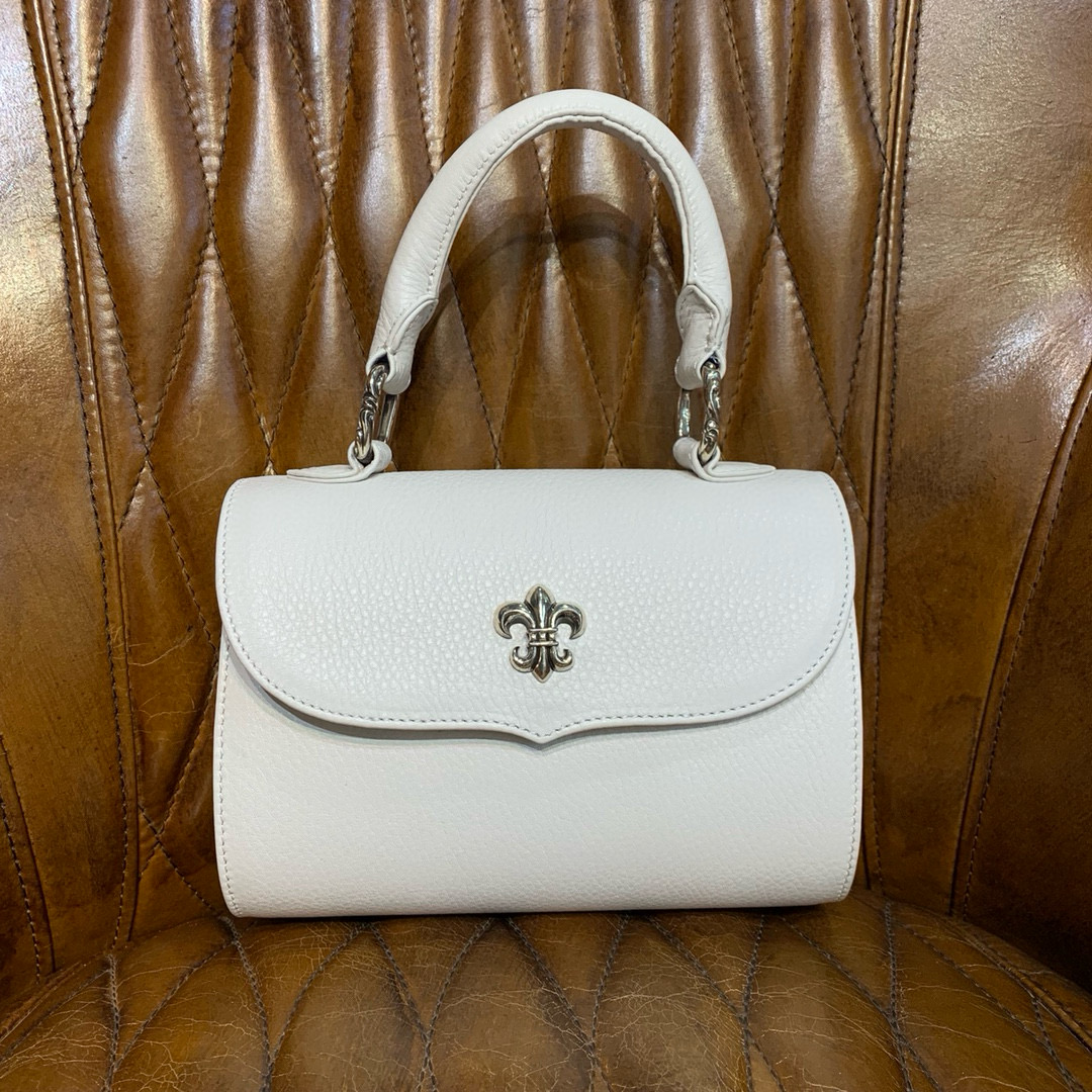 크롬하츠 Chrome Hearts CHB036 탑 핸들백 White 18cm