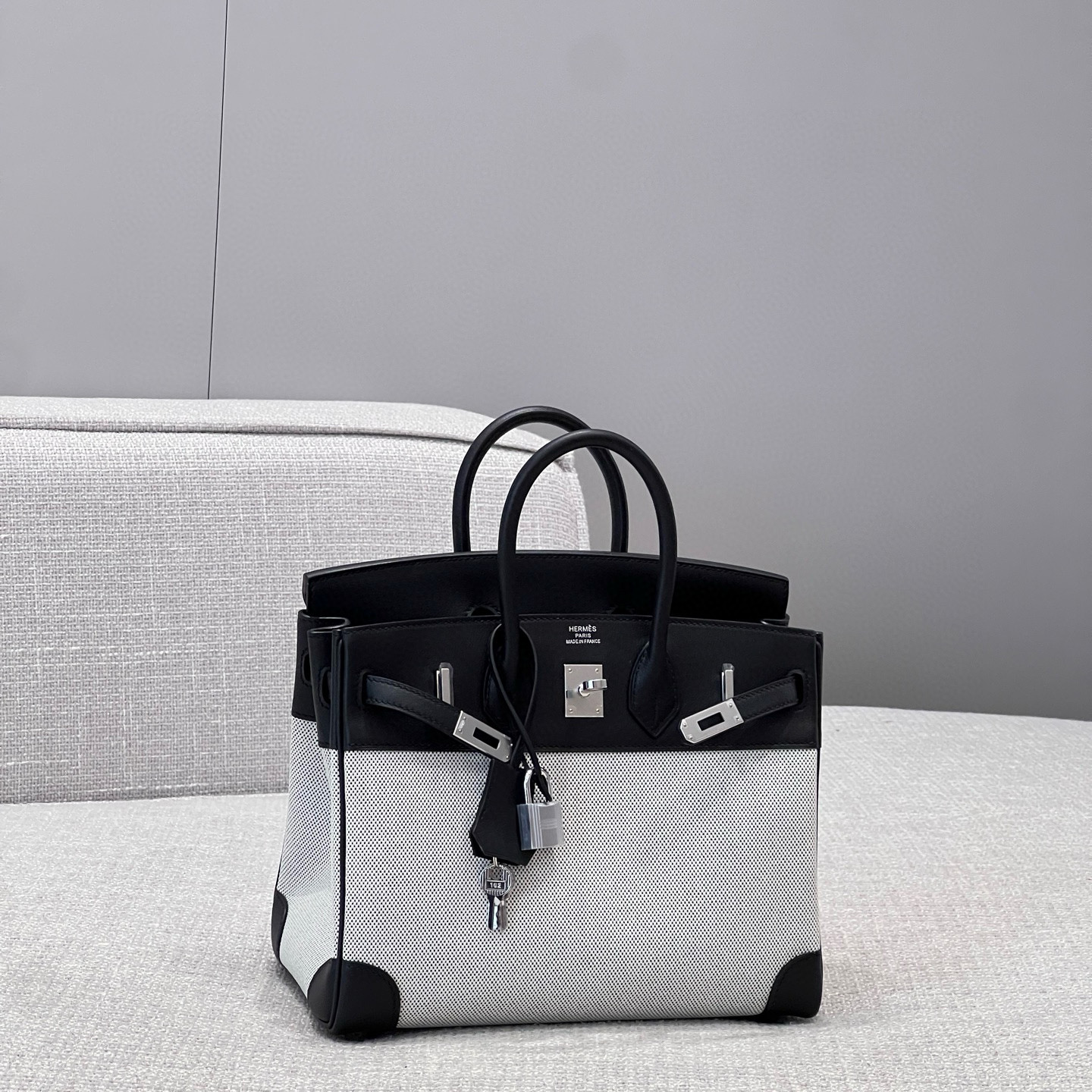 에르메스 Hermes Brikin 25cm Canvas 89 Noir/silver