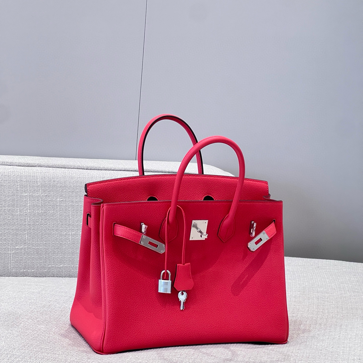 에르메스 Hermes Brikin 35cm Germany Leather Red/silver