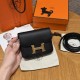 에르메스 Hermes Constance slim 12.4cm Evercolor 89 Noir/gold