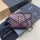 생로랑 Saint laurent/YSL 742920 Cassandre Envelope Chain Wallet in Shiny Leather Bloody Drink 19CM