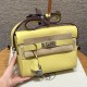 에르메스 Hermes Kelly Messenger 24cm Evercolor 1Z Jaune Poussin/silver