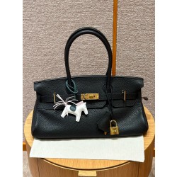 에르메스 Hermes Shoulder Birkin 42cm Clemence 89 Noir/gold