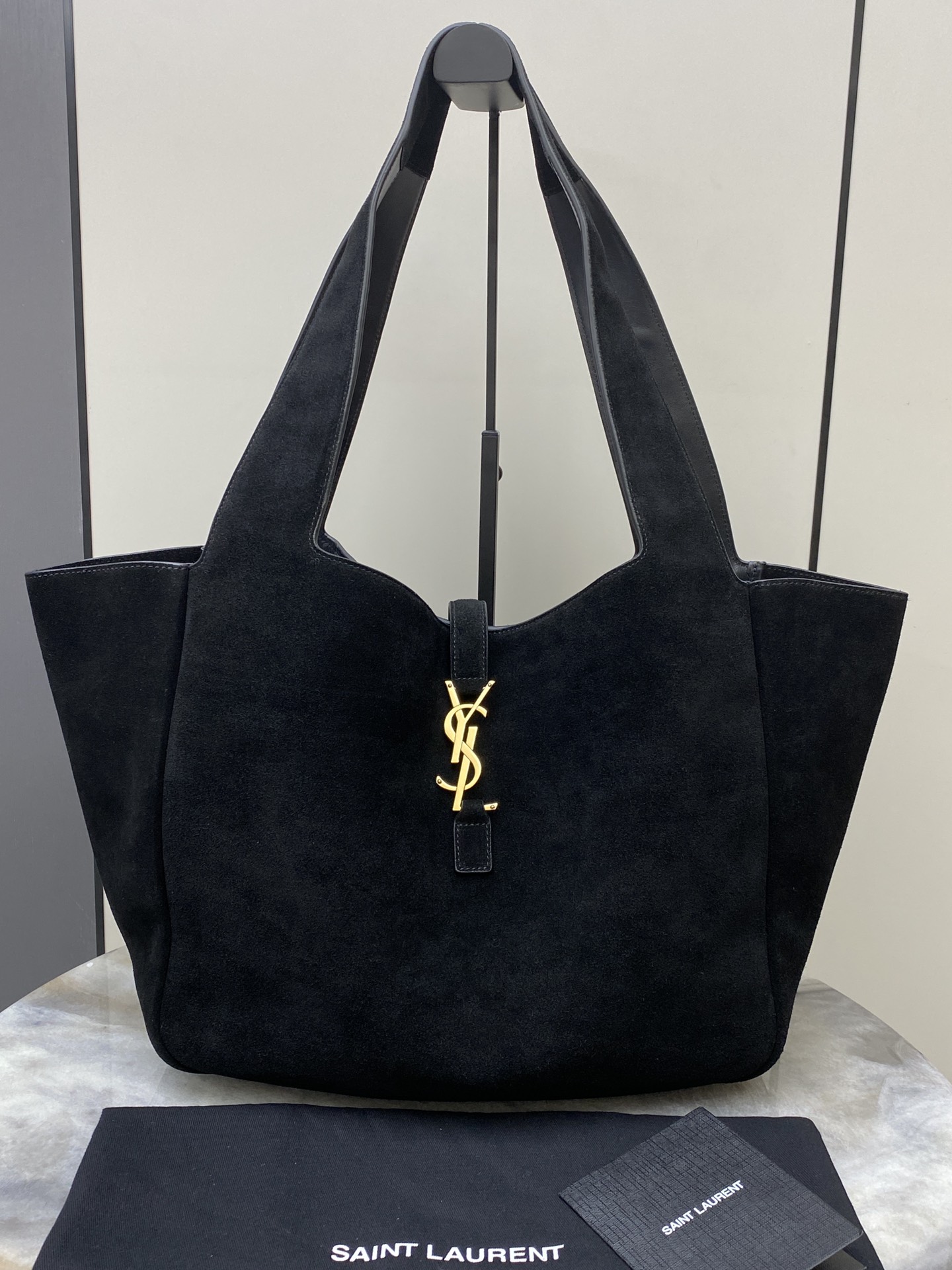 생로랑 Saint laurent/YSL 763435 Bea Tote In Suede Black 50CM