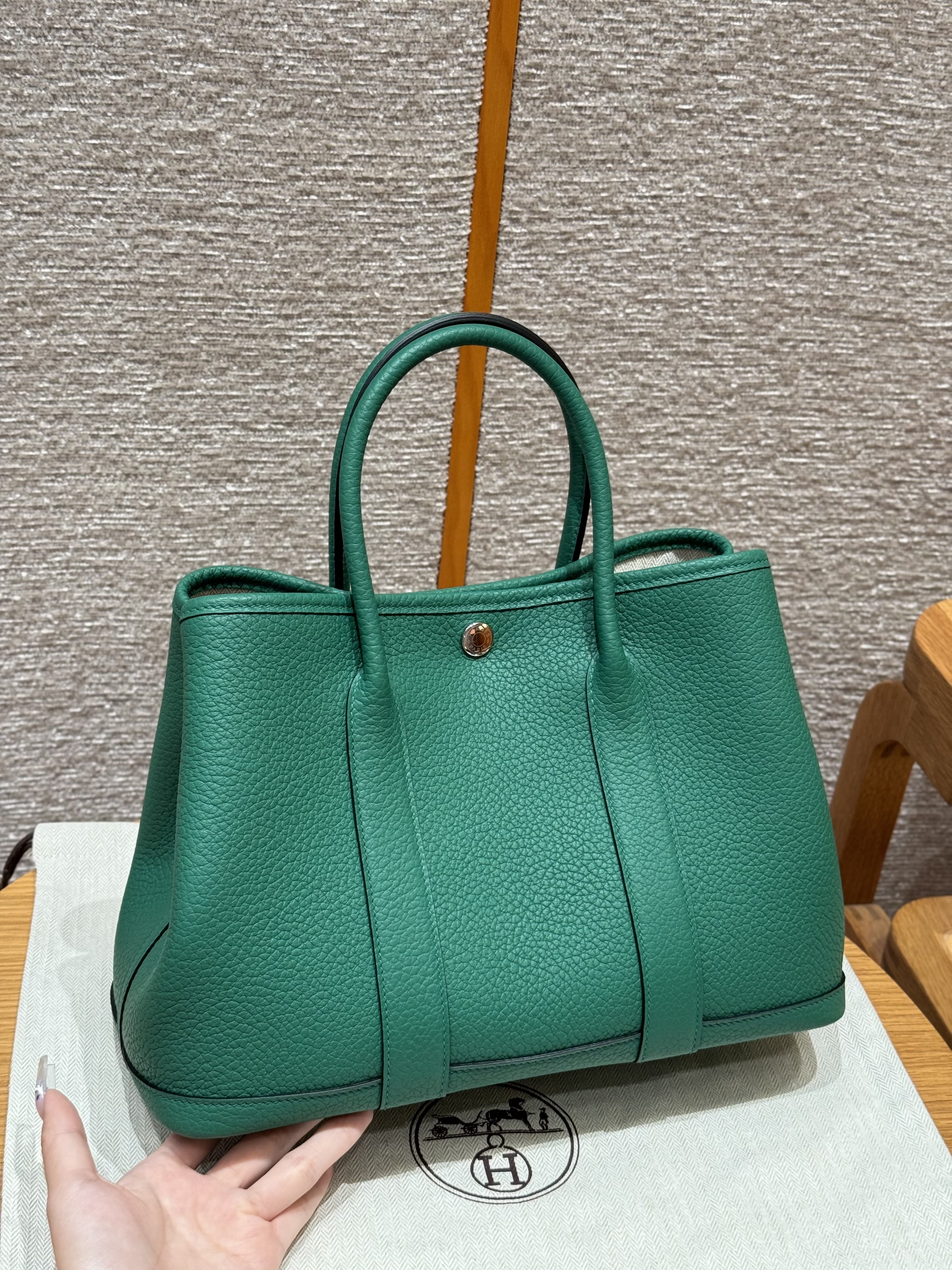 에르메스 Hermes Garden party 30cm Negonda U4 Vert vertigo