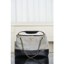 샤넬 Chanel 25A Small Shopping Bag AS5634 Grey & Black 24cm