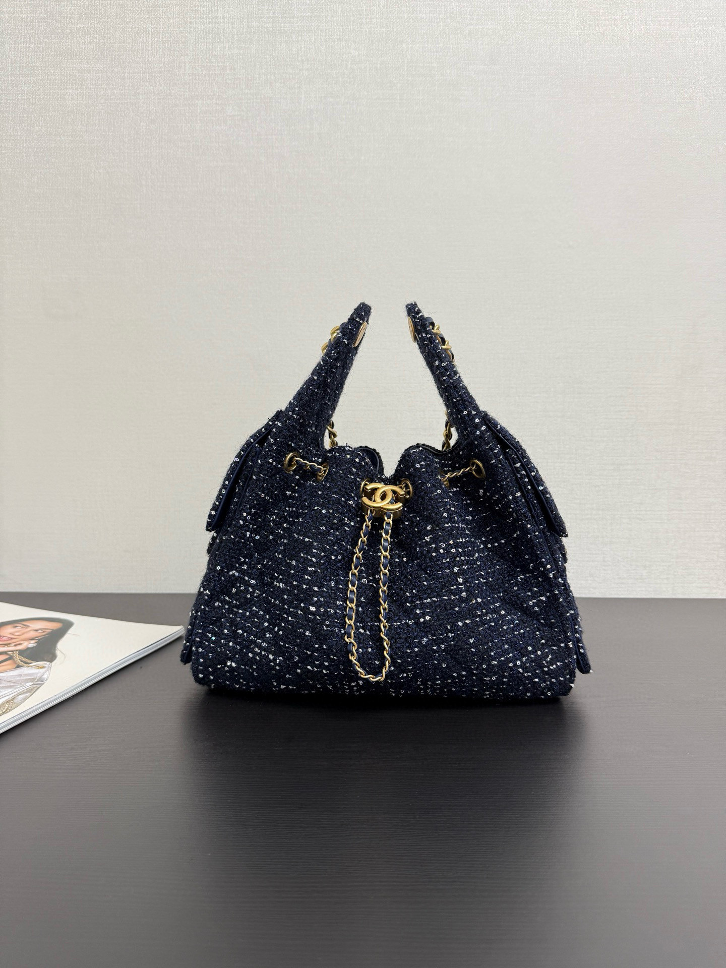 샤넬 CHANEL 25A 25Small Handbag AS5293 Blue 27cm