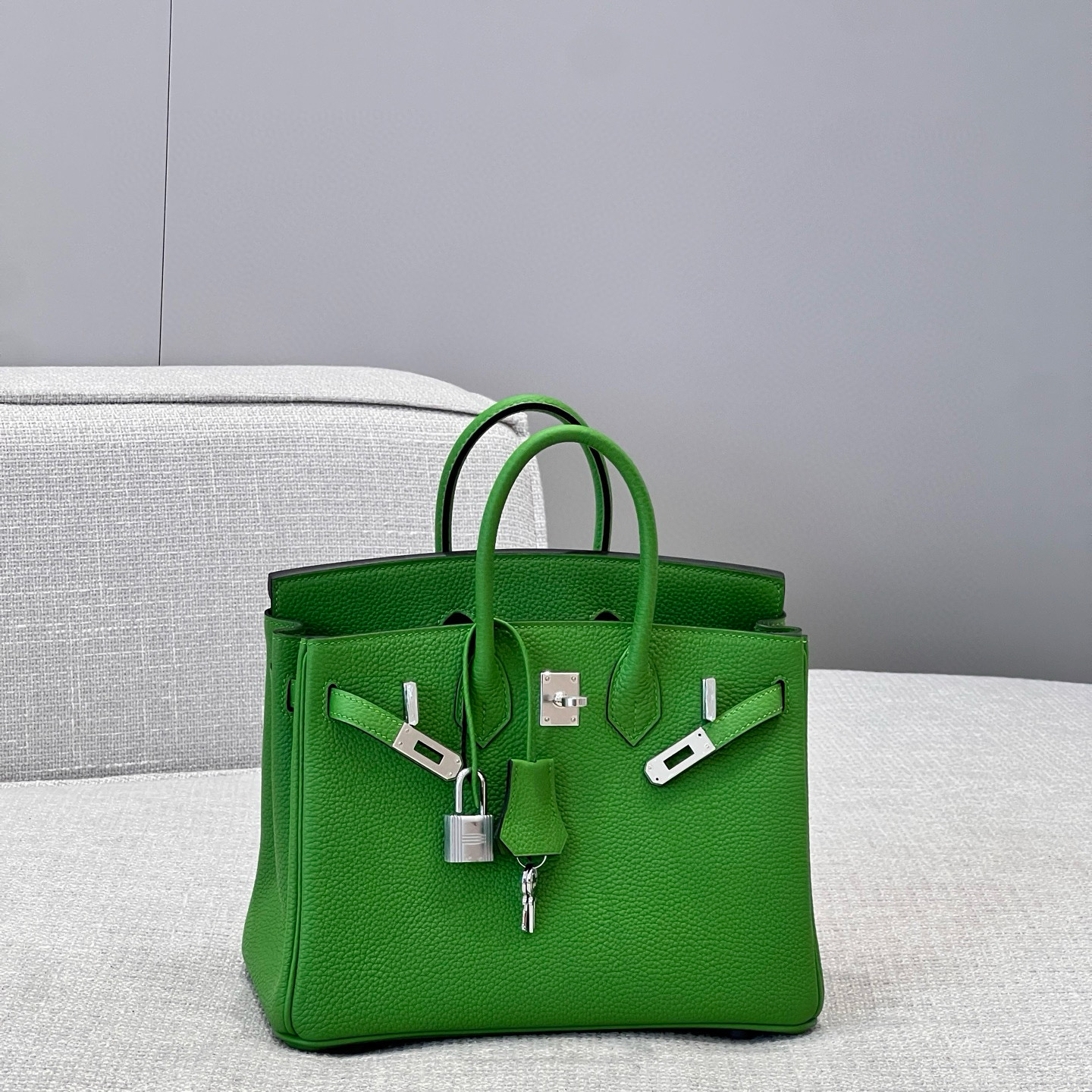 에르메스 Hermes Brikin 25cm Germany Leather U4 Vert vertigo/silver