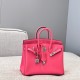 에르메스 Hermes Brikin 25cm Germany Leather U5 Rose Lipstick/silver