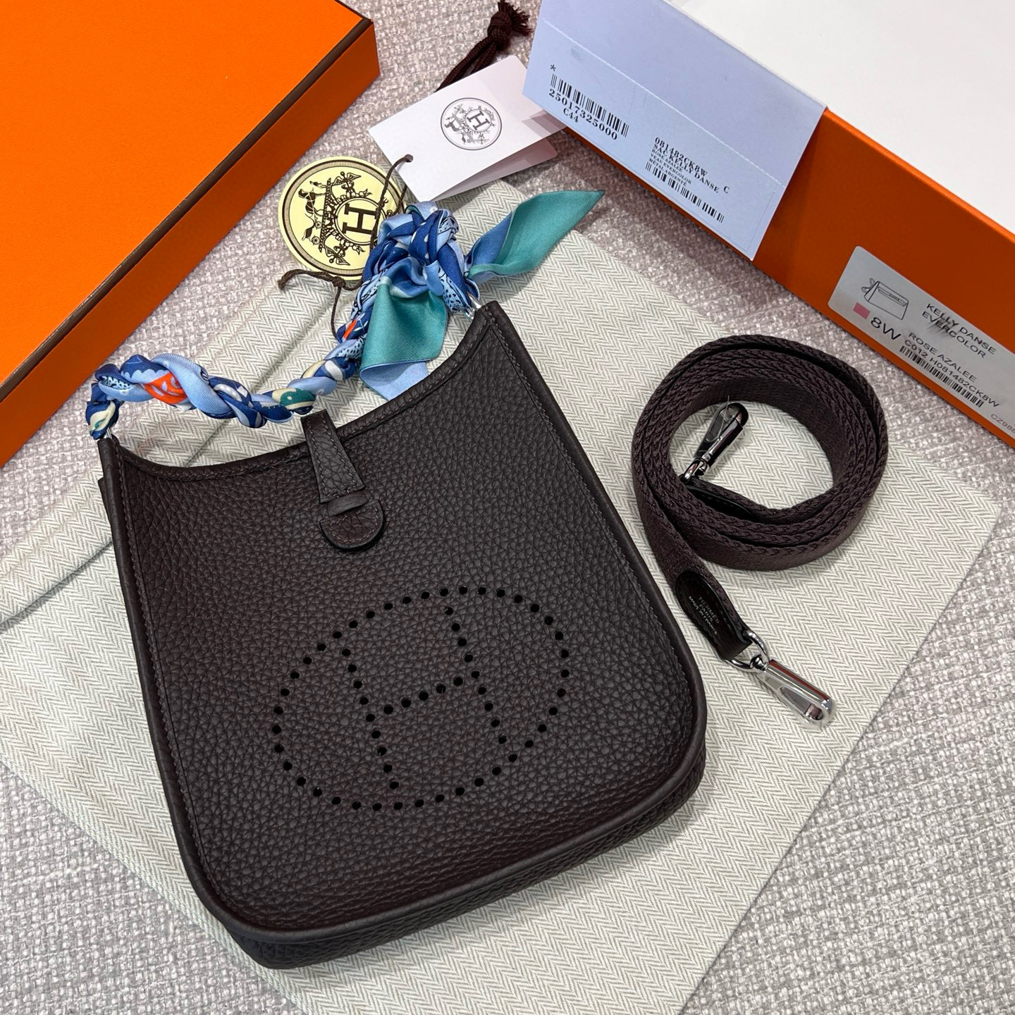 에르메스 Hermes Evelyne 16cm Germany Leather 0G Rouge Sellier/silver