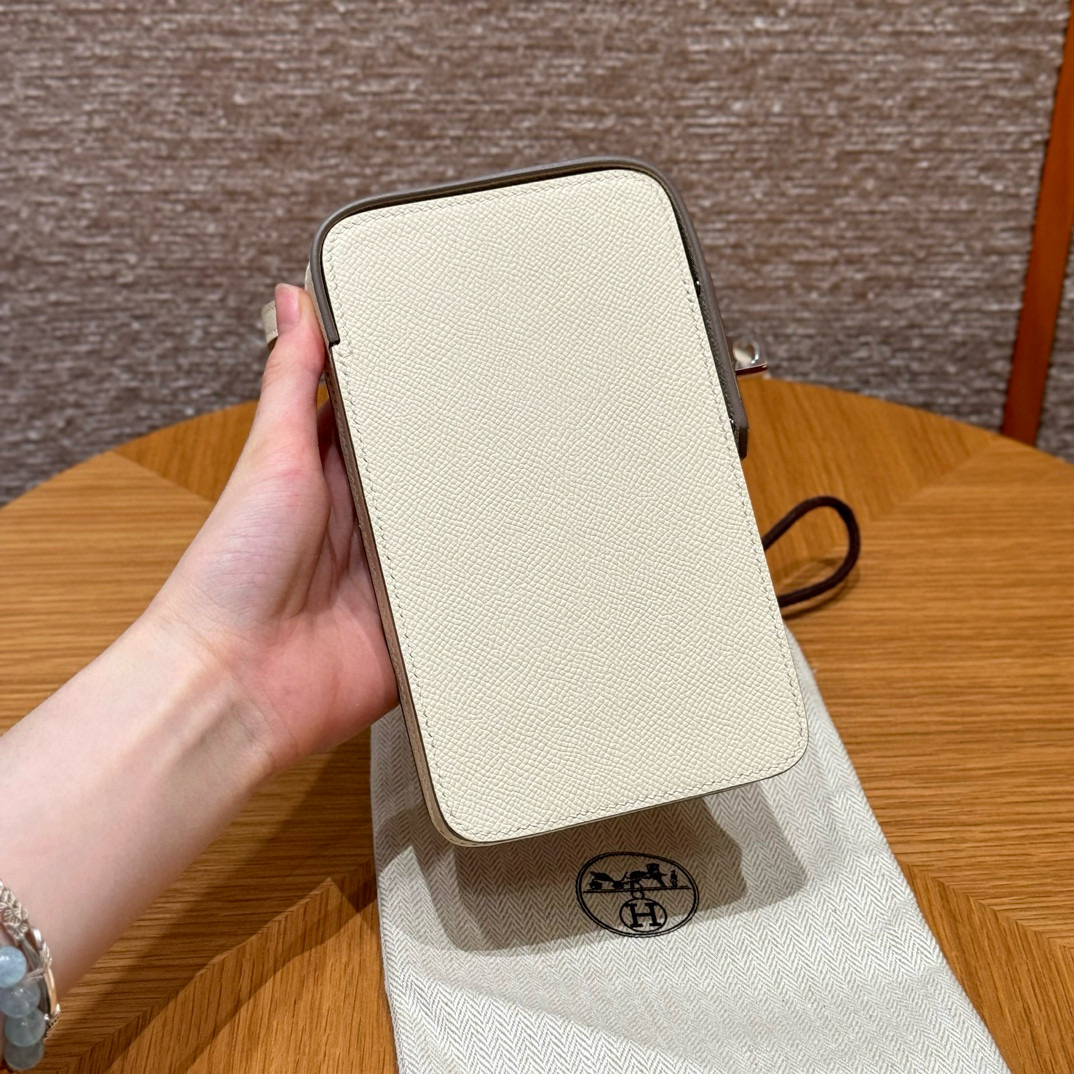 에르메스 Hermes Hac a Box 17.5cm Epsom i2 Nata/silver