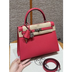 에르메스 Hermes Kelly 25cm Epsom i6 Rose extreme/silver