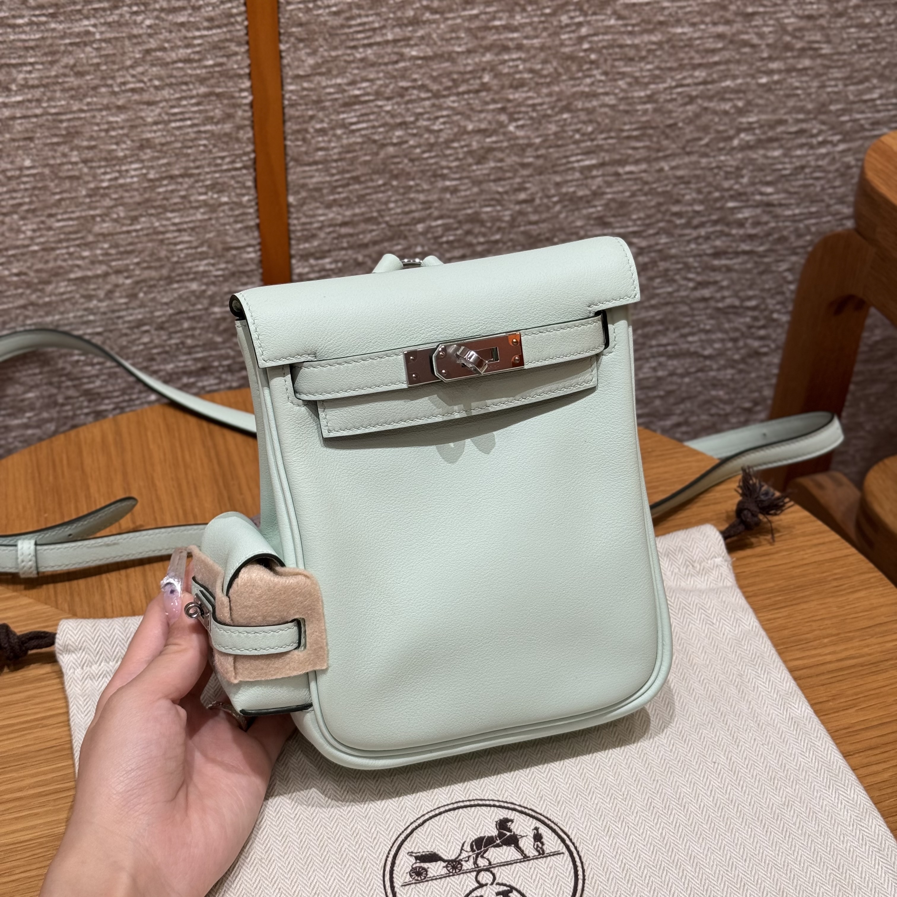 에르메스 Hermes Kelly Jump Swift N3 Vert Peppermint/silver