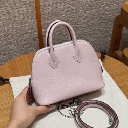 에르메스 Hermes Mini Bolide 18cm chèvre 09 Mauve Pale/silver