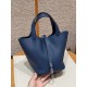 에르메스 Hermes Picotin lock 18cm clemence S4 Deep blue/silver