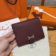 에르메스 Hermes Bearn Compact wallet 12cm Madame 55 Rouge H/silver