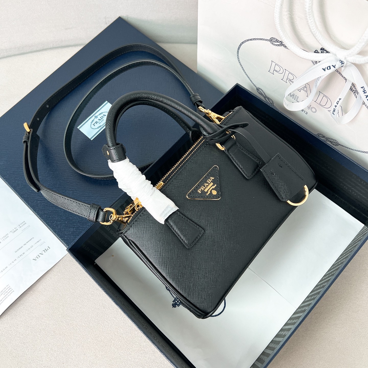 프라다 Prada 1BA916 갤러리아 사피아노 가죽 미니백 21cm