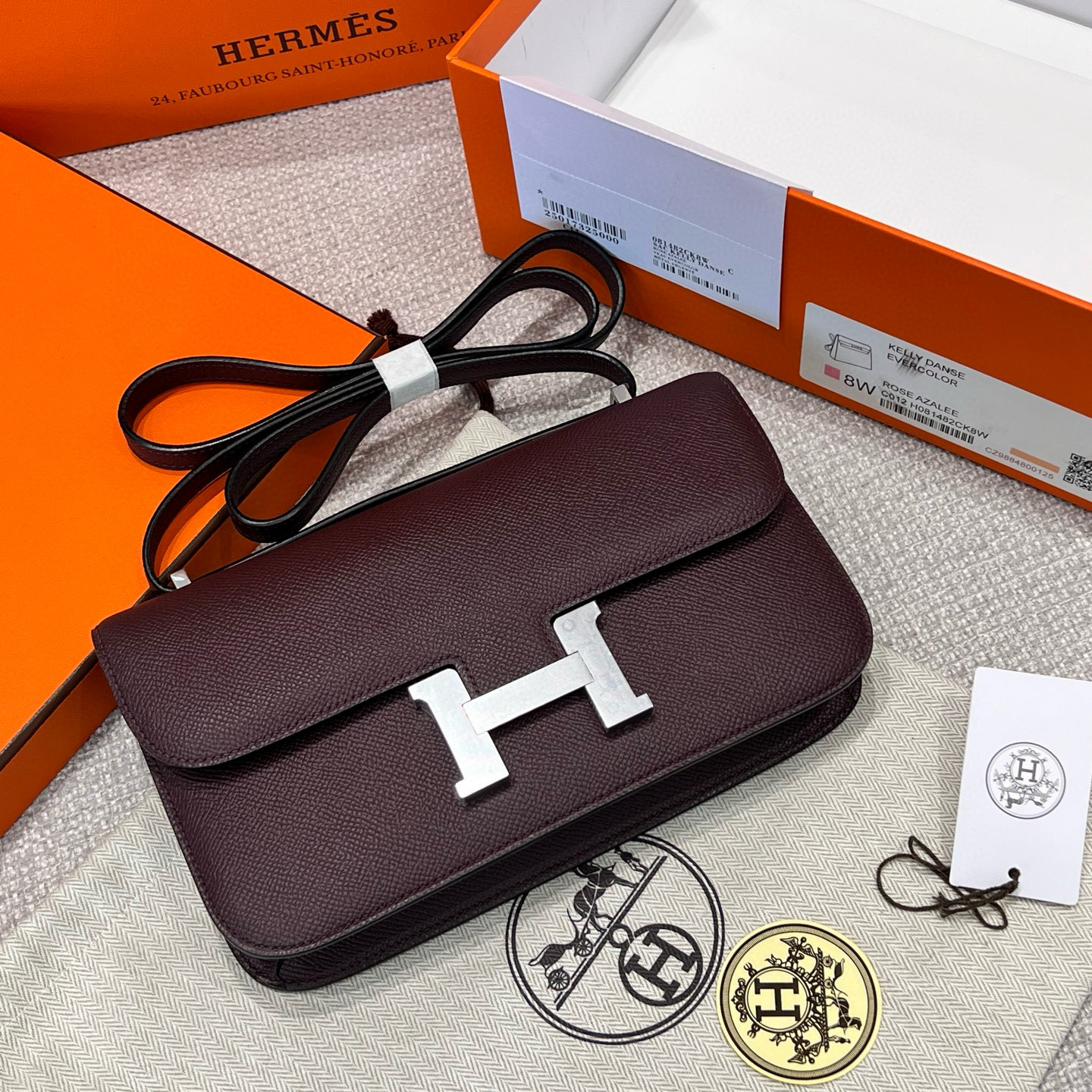 에르메스 Hermes Constance Elan OG Rouge Sellier/silver