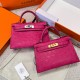 에르메스 Hermes Mini Kelly KK ostrich E5 Rose Tyrien/silver&gold