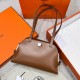 에르메스 Hermes Tablier Sellier Germany Leather 37 Gold/silver