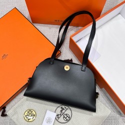 에르메스 Hermes Tablier Sellier Germany Leather 89 Noir/gold
