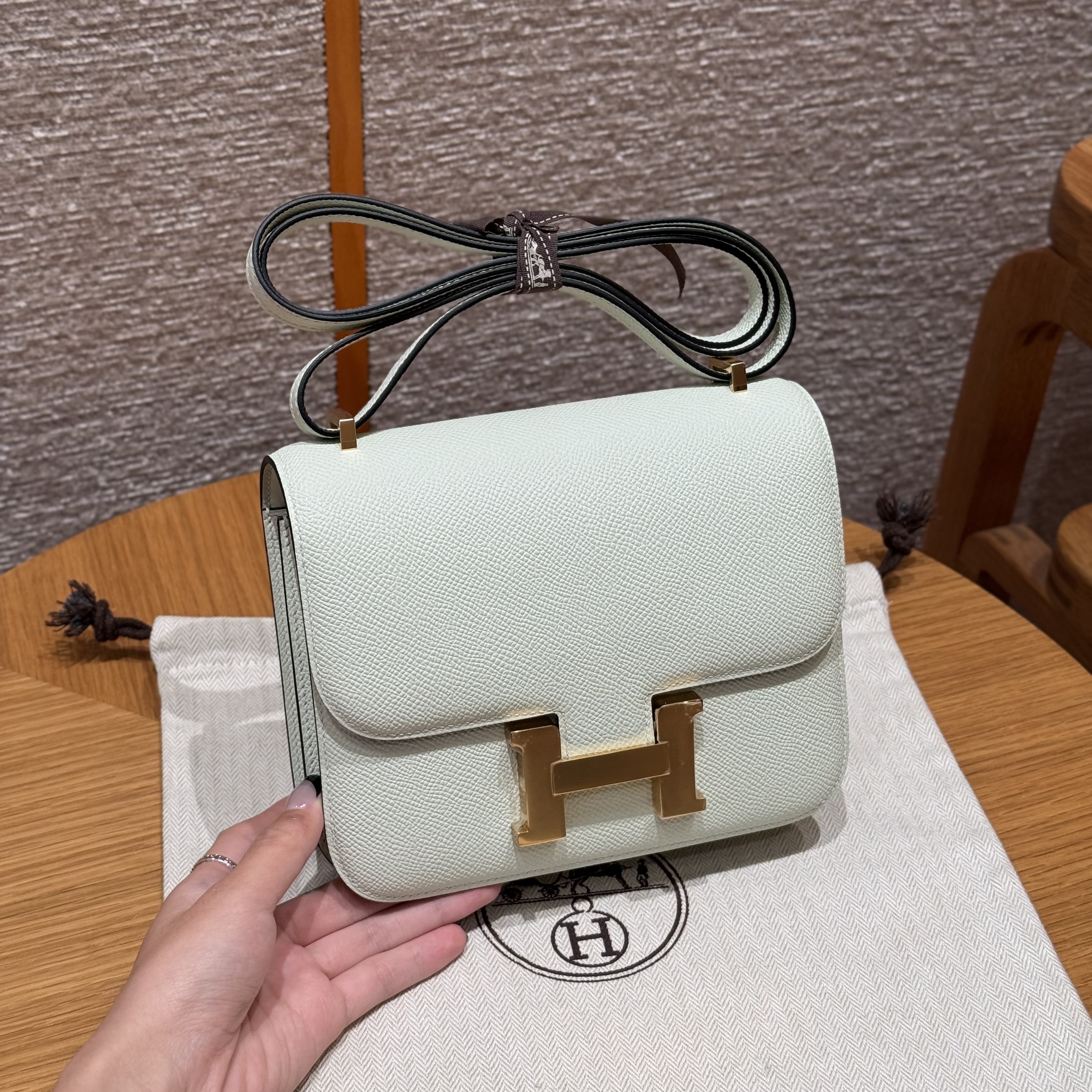 에르메스 Hermes Constance 19cm Epsom 0S Vert Fizz/gold