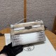 에르메스 Hermes Kelly Pochette 22cm Niloticus Himalaya/silver