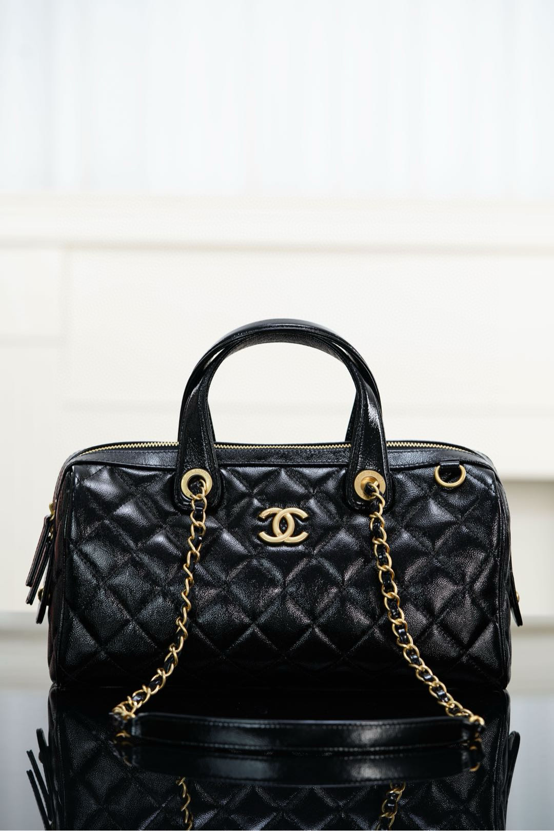 샤넬 Chanel 25A AS5579 Large Bowling Bag Black 31cm