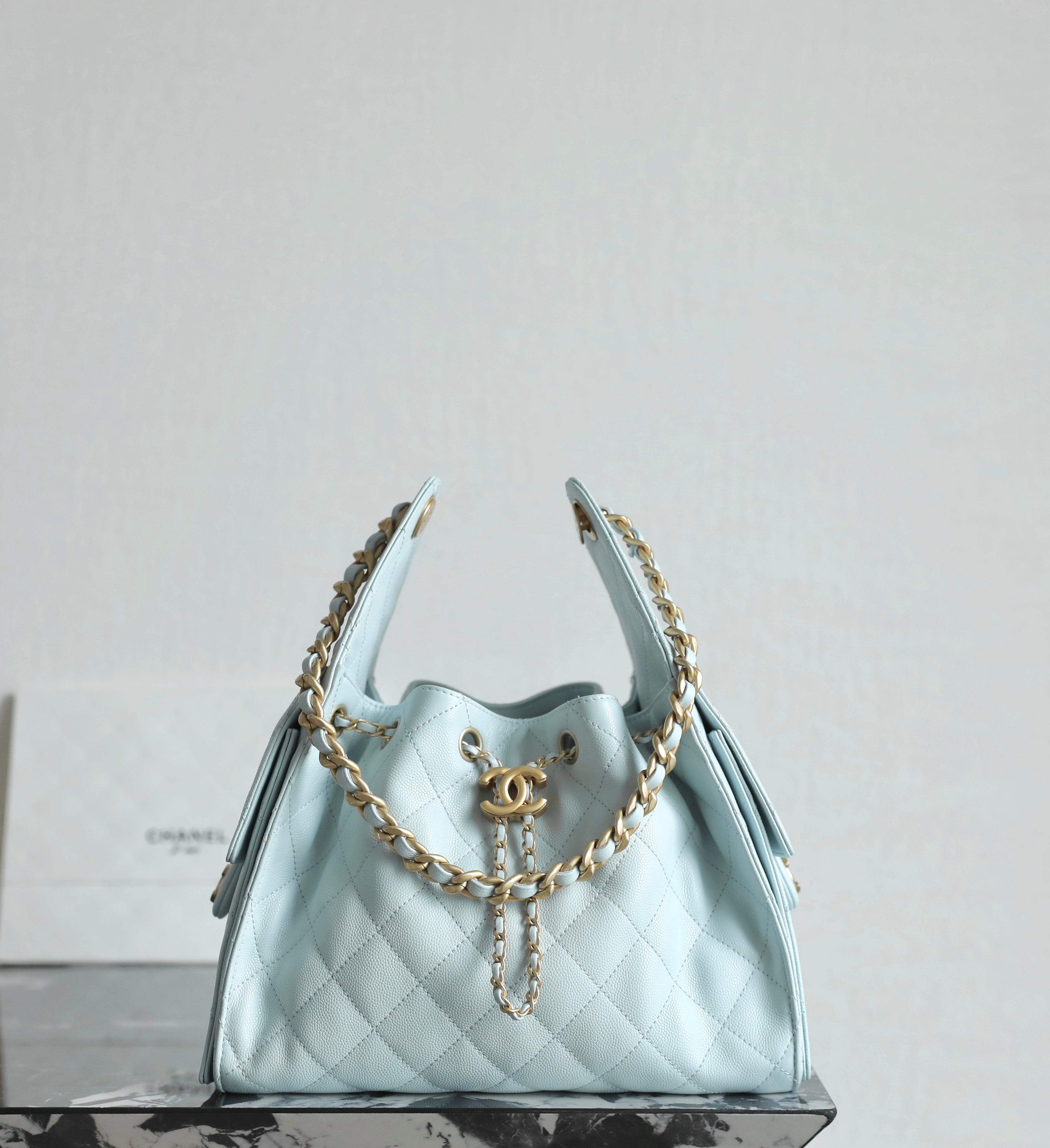 샤넬 CHANEL C-581 25Small Handbag AS5293 Blue 26cm