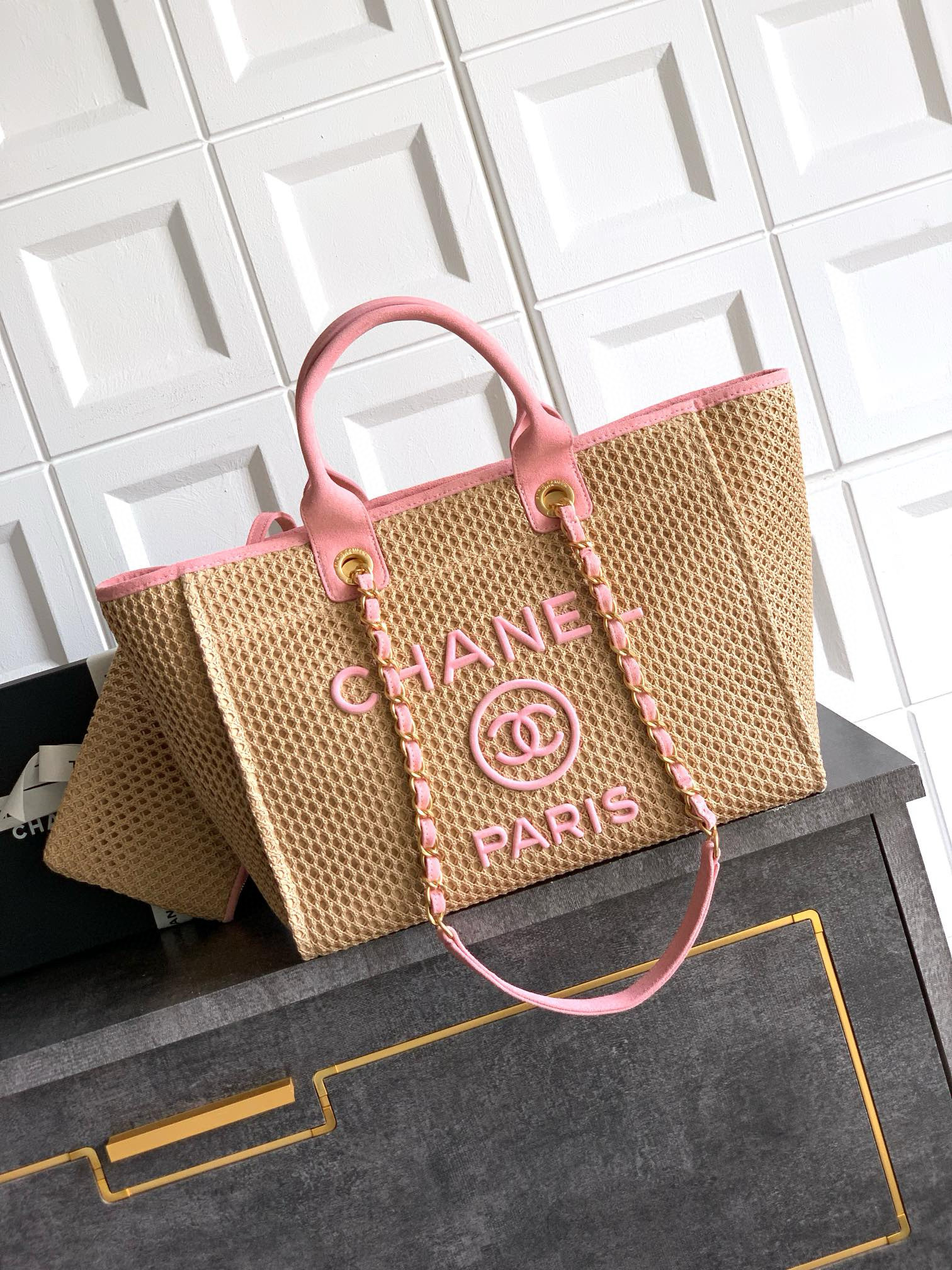 샤넬 Chanel 26C Tote bag Apricot&Pink