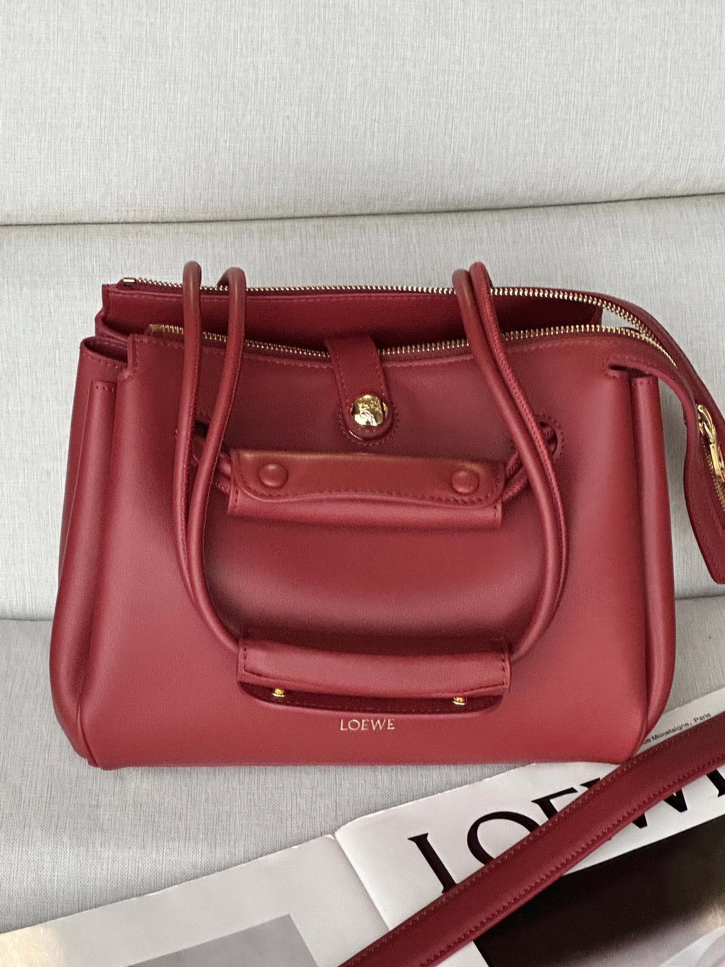 로에베 Loewe 0256 madrid 탑 핸들백 23.5CM